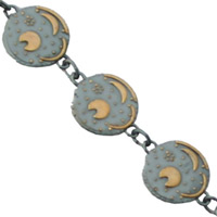 Armkette aus runden Scheiben mit goldenen Applikationen