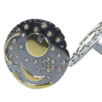 runde Manschettenknöpfe mit goldenen Applikationen